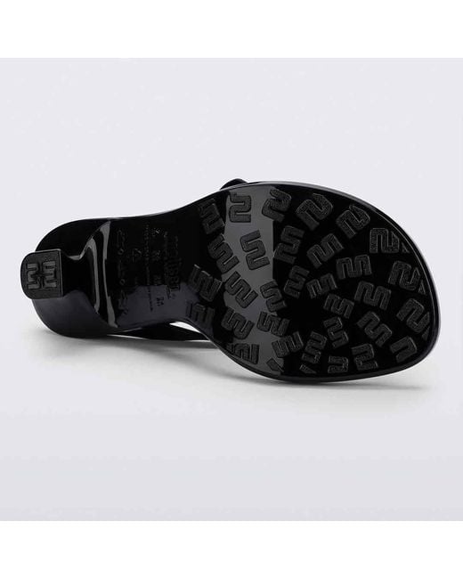 Melissa Black Thong Kitten Heel Petals