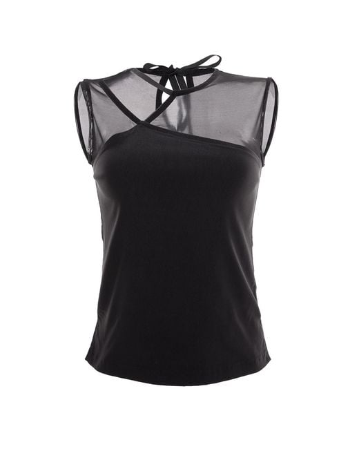Silvia Serban Black Mesh Cutout Top
