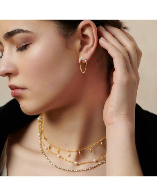 Janus Edinburgh Metallic Hennu Freshwater Pearls Vermeil Earrings