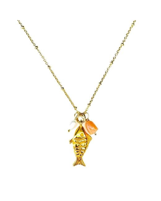 Lexi Jewelry Metallic Fish Trio Necklace