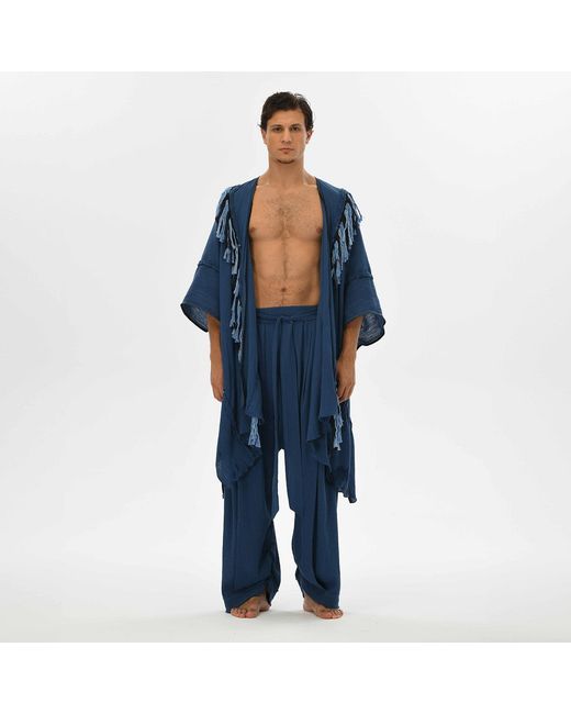 Zhenabia Blue Sidra Poncho