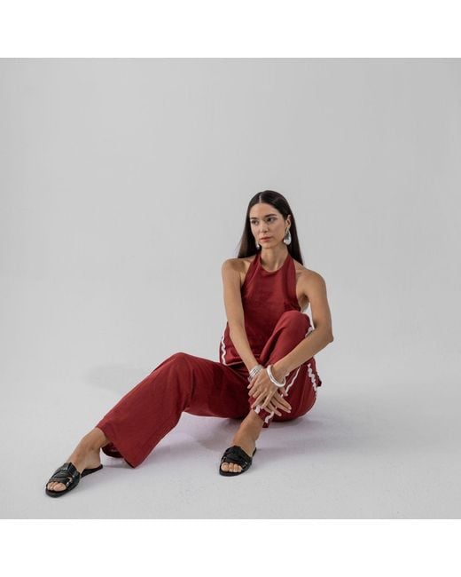 Thisisu Collection Red Wavy Pant