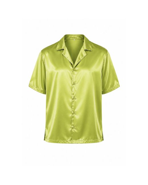 Hustle Green Acid Lemonade Satin-Shirt for men