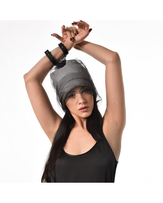 Metamorph Gray Beanie Hat With Tulle Layer