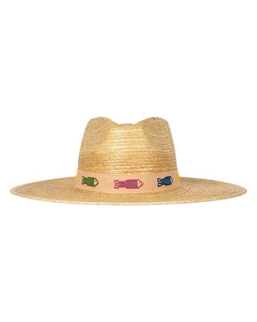SUNSHINE TIENDA Natural Colorful Fin Palm Hat