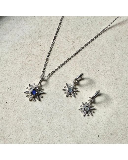 Zohreh White Limited Edition Diamond & Labradorite Star Earring Charm 9K