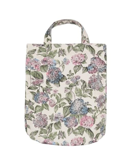 Fable England Metallic Neutrals Hydrangea Shopper Tote Bag & Hydrangea Small Quilted Makeup Bag Set