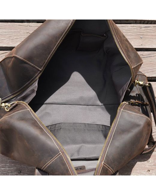 Touri Black Classic Traveller Genuine Leather Holdall for men