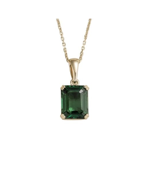 Juvetti Green Thamani Emerald Emerald-Cut Solitaire Pendant Necklace