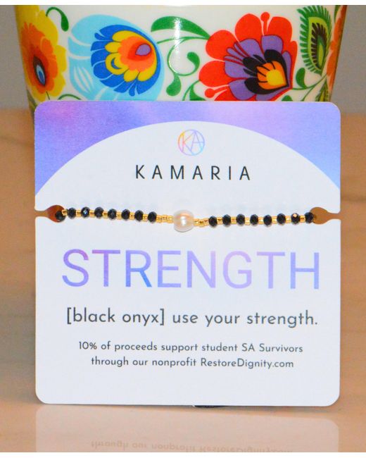 KAMARIA Blue Lumira Mini Pearl & Gemstone Adjustable Bracelet With Miyuki Beads
