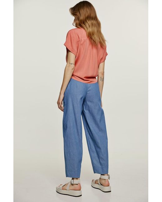 Conquista Blue Loose Fit Denim Style Pants