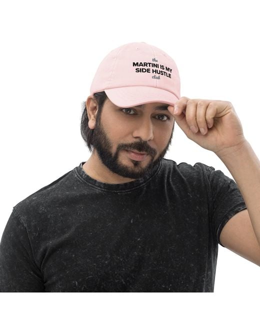 Anchor and Crew Pink Pastel Martini Is My Side Hustle Club Chino Embroidered Cap