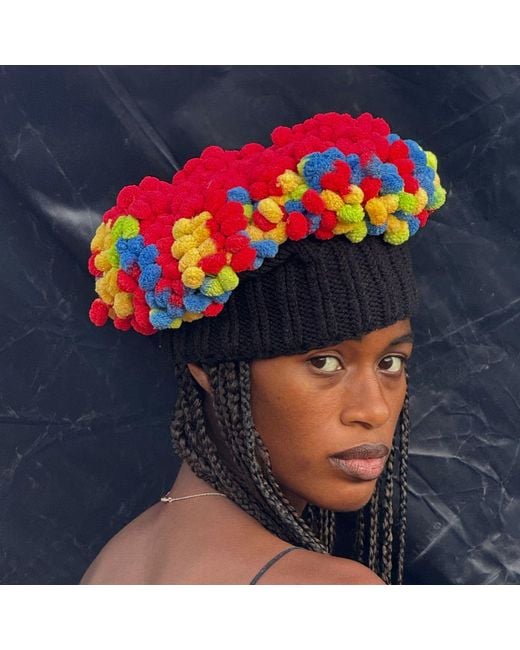 Miro Misljen Black Bubble Knit Halo Crown
