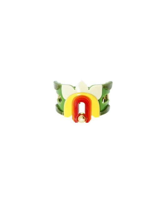 Gissa Bicalho Yellow Acrylic Handmade Bracelet Lilium