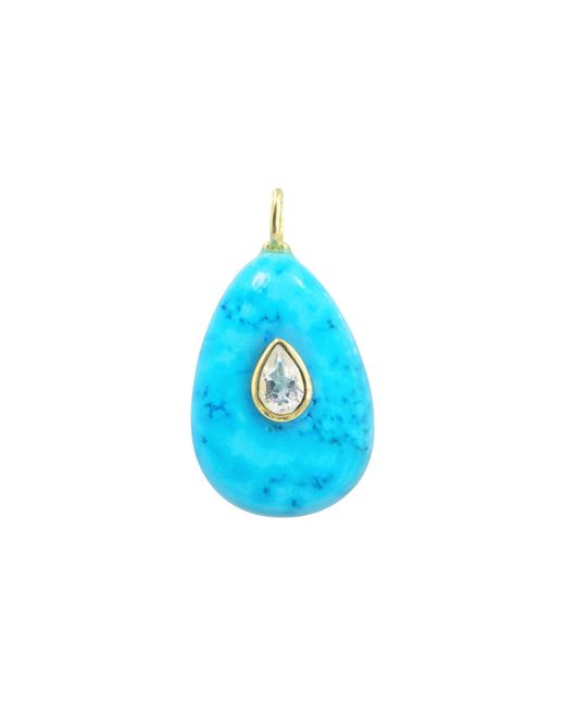 KAMARIA Blue Howlite Gemstone Pendant With Topaz