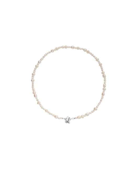 Vanhi Metallic Flora Multi Pearl Toggle Choker