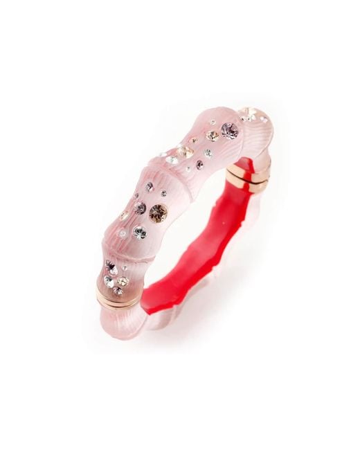 Gold & Honey Pink Swarovski Crystal Bamboo Bangles