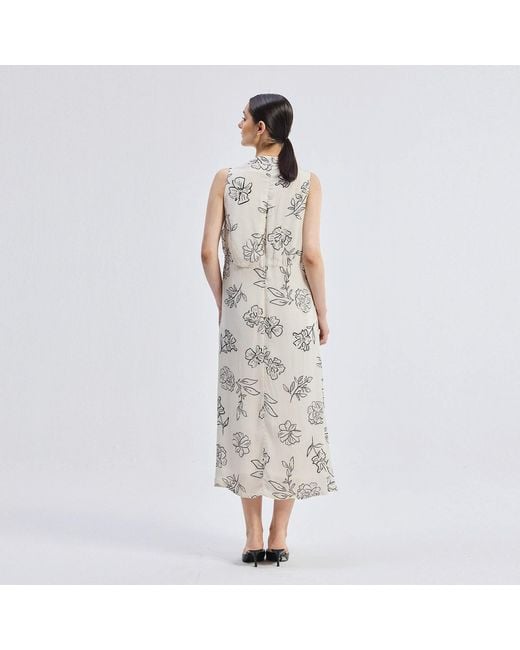 REISTOR Gray Front Twist Maxi Dress