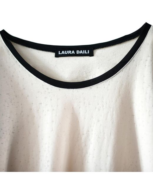 Laura Daili Black Neutrals Dandelion Whisper Cotton & Silk Blouse