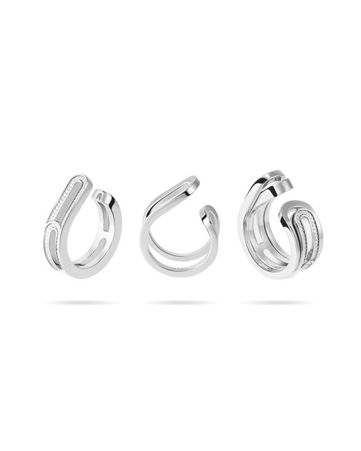 Meulien Metallic Budding Flower Ring Set