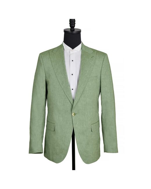 DAVID WEJ Green Hugo Linen Single Breasted Suit for men