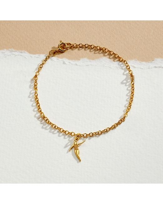 Posh Totty Designs Metallic Plated Swimmer Dinky Charm Bracelet