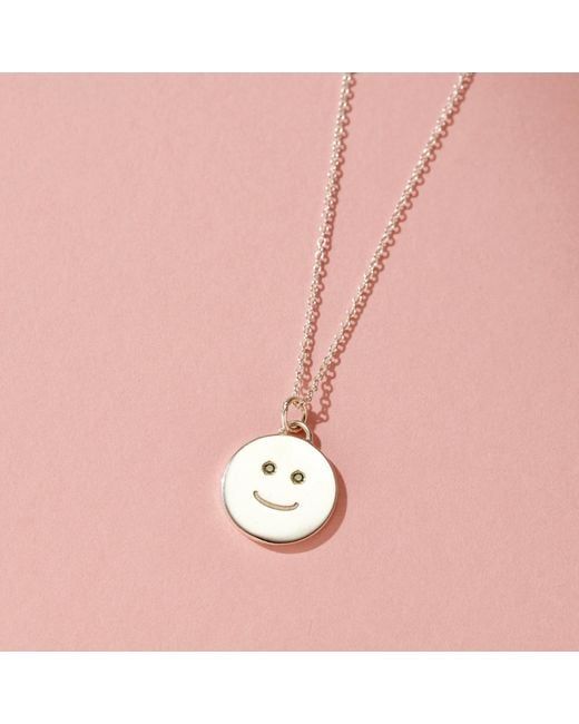 Posh Totty Designs Metallic Sterling Happy Face Emerald Diamond Pendant Necklace