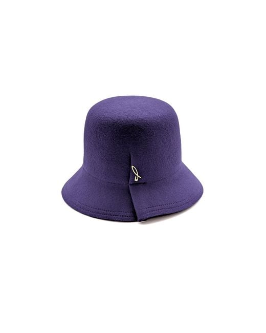 DORIA 1905 Purple Wool Felt Cloche Hat