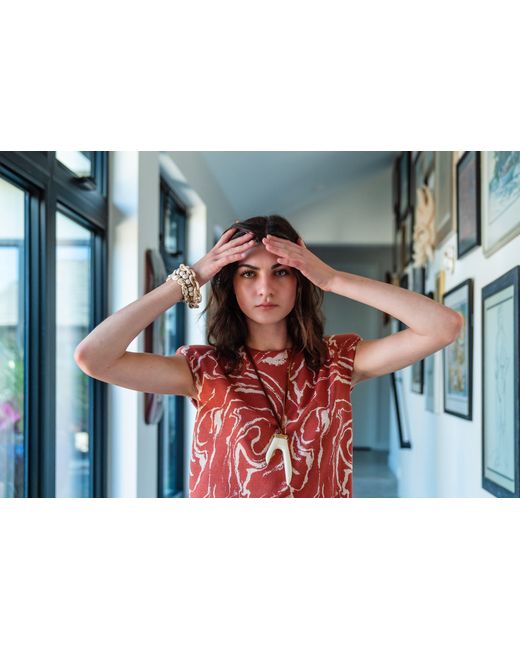 Jennafer Grace Orange Neutrals Sabrina Shift