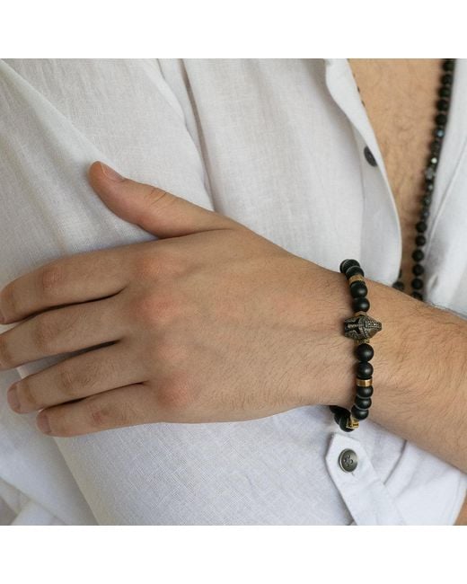 Ebru Jewelry Black Vibe Gladiator Bracelet for men