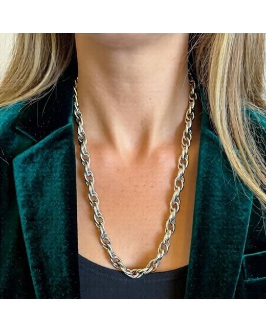 Caramel Vintage Jewellery Metallic Loop De Loop Chain Necklace