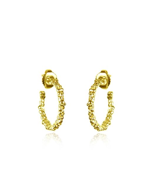MOUNIR LONDON Metallic Vermeil Textured Hoop Earrings