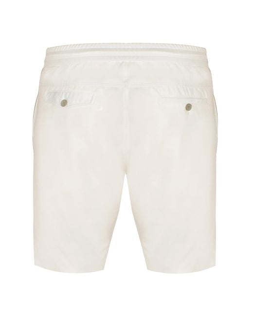 DAVID WEJ White Ashford Relaxed Drawstring Short for men