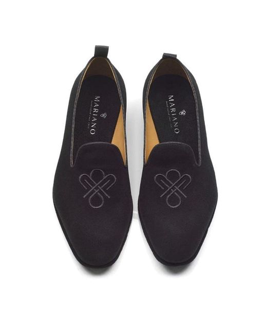 Mariano Shoes Blue Suede Slipper for men