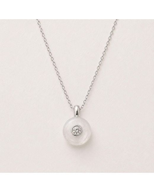 Lily Flo Jewellery Metallic Moonstone Diamond Pendant Necklace
