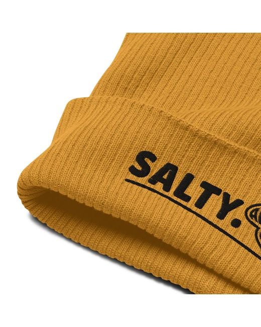 Anchor and Crew Yellow Mustard Salty Gen. Organic Cotton Embroidered Beanie