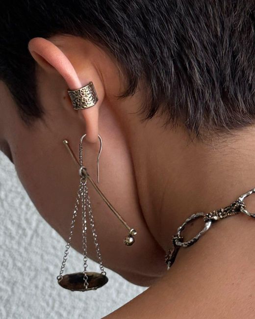 GYUNIA White Enoki Single Ear Cuff Bronze