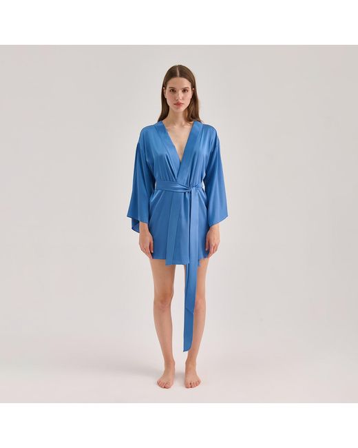Avenue 8 Blue Mini Silk Robe