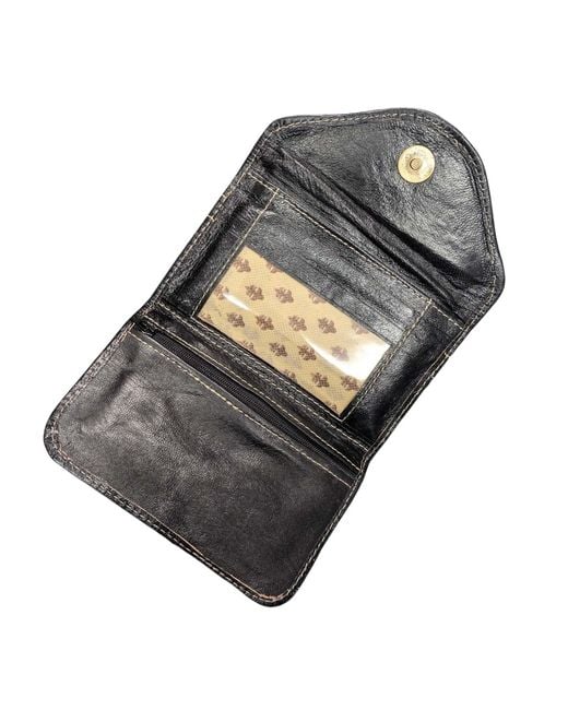 Berber Leather Black Small Leather Tri-Fold Purse