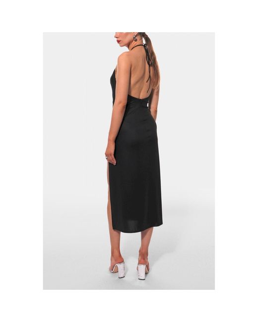 AGGI by HALEWSKI Black Maricel Midi Dress With Open Back