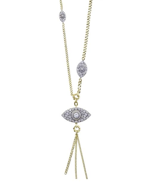 Bayemeyc Blue Triovista Charm Necklace