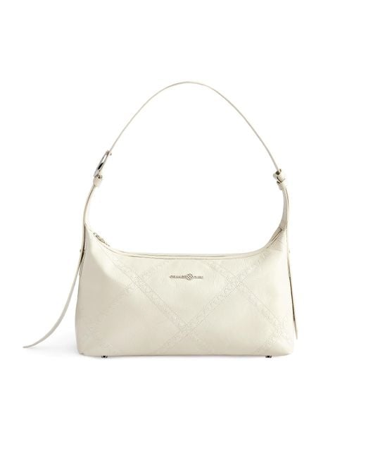 Orange Cube Natural Ruched Shoulder Bag