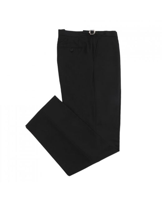 DAVID WEJ Black Aldo Plain Smart Trousers With Side Adjusters – for men