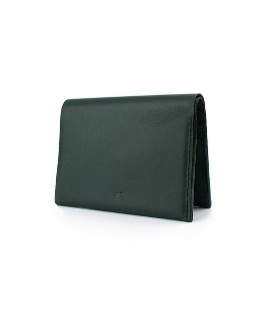 godi. Green Handmade Bifold Leather Wallet for men