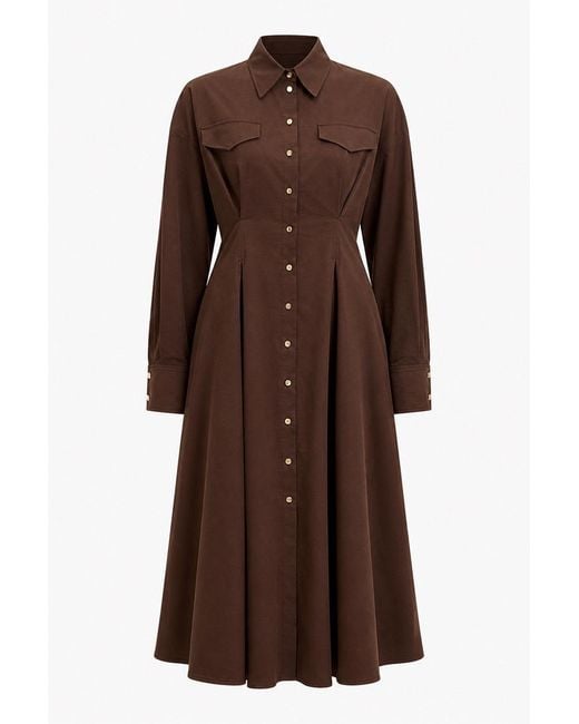 Exquise Brown Coonie Midi Dress –