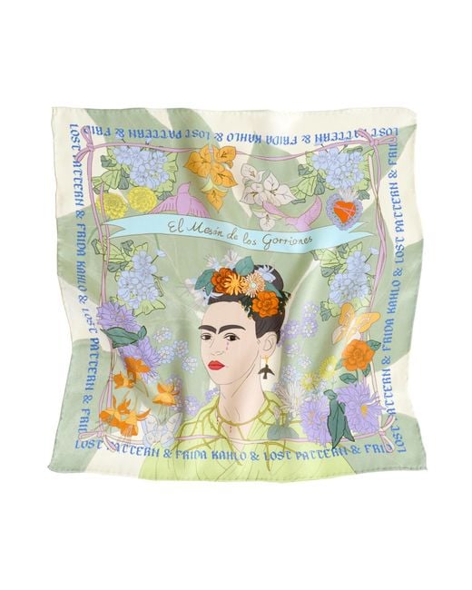 Lost Pattern Blue Los Amores De Frida Silk Pocket Square for men