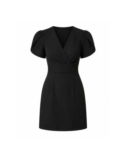 Girl In Mind Black Bridget Twist Font Split Arm Mini Dress