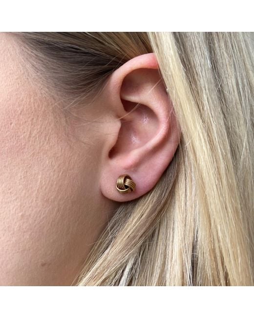 Auree Jewellery Metallic Cranley Vermeil Triple Knot Stud Earrings