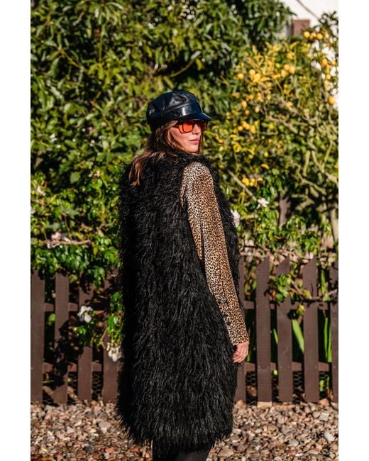 Jennafer Grace Black Genghis Faux Fur Vest