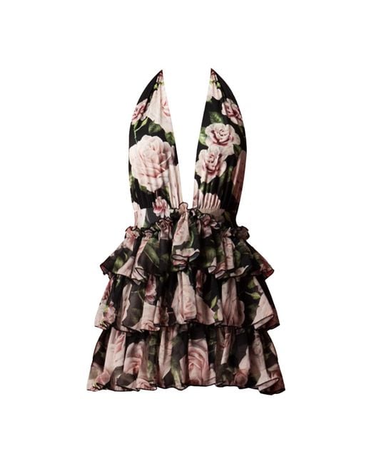 Nur Karaata Black Bellano Bloom Mini Elbise